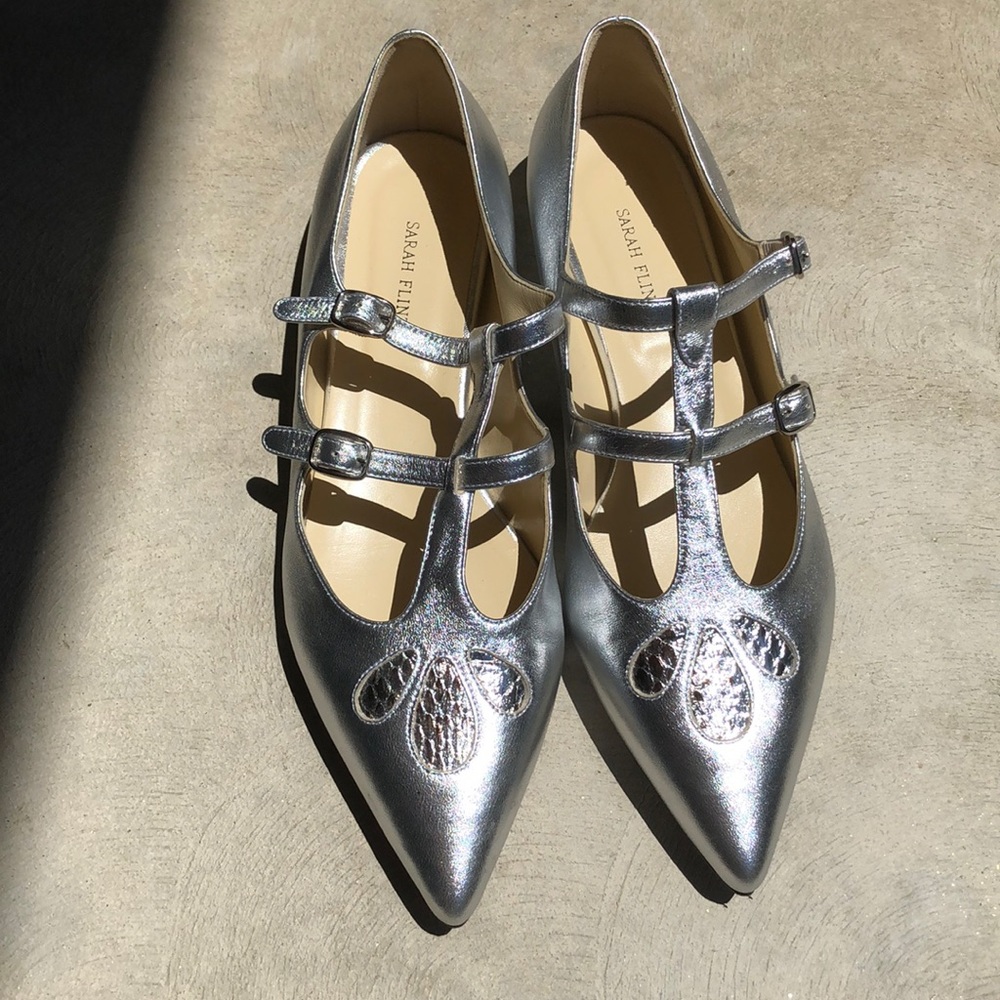 Silver Ballet flats
